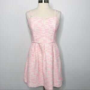 New Anthropologie Moulinette Soeurs Size 12 Pink Pasteque Tweed Dress Pockets
